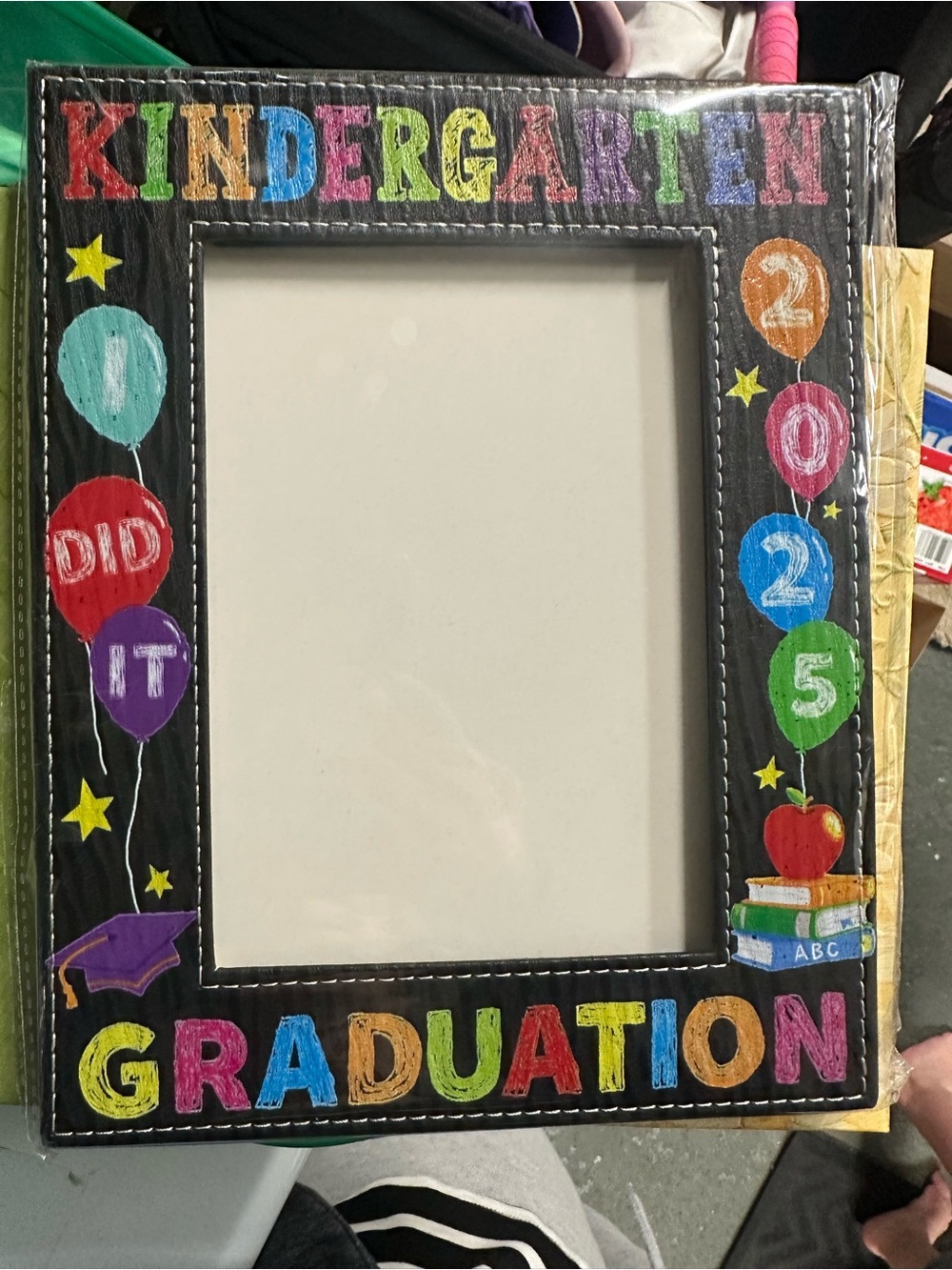 Kindergarten Graduation Photo Frame - Colorful Chalkboard Style